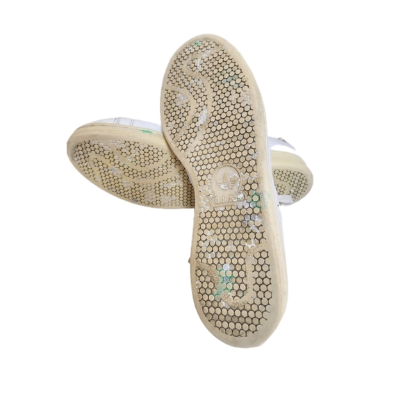 RARE VINTAGE ADIDAS STAN SMITH WOMENS WHITE LEATHER SNEAKERS - Picture 7 of 9